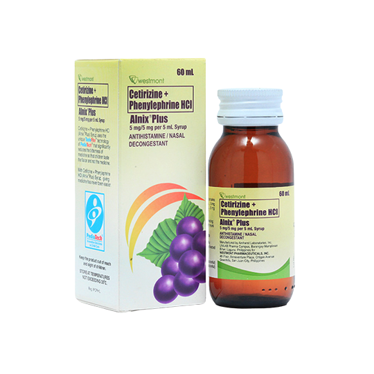 ALNIX PLUS Cetirizine Dihydrochloride / Phenylephrine Hydrochloride 5mg